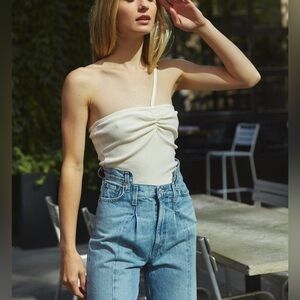 Agolde Lola Gathered Front Tank in Paste size Large